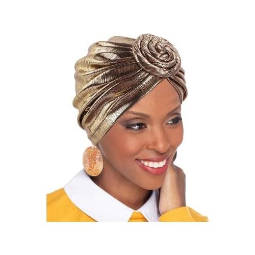 Bronzing Retro Bandana Hat Bohemian Pan Flower Knotted Hooded Hat Indian Hat Beautiful Headdress Hair Wrap Wholesale SP029