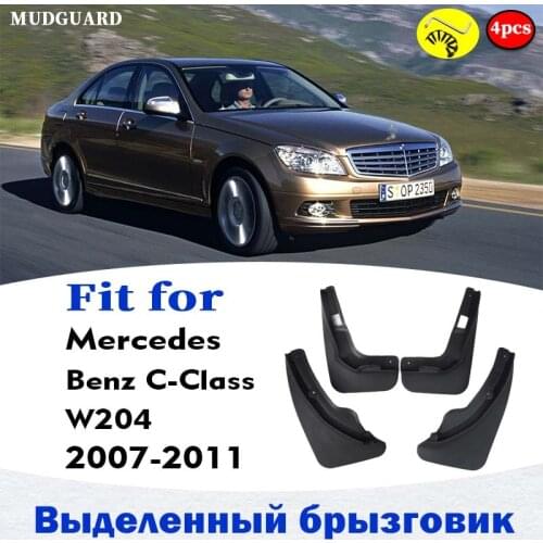 Mudflaps FOR Mercedes Benz C class W204 MUDGUARD SPLASH MUD FLAP GUARD FENDER MUDGUARDS CAR ACCESSORIES AUTO STYLINE 2007-2011
