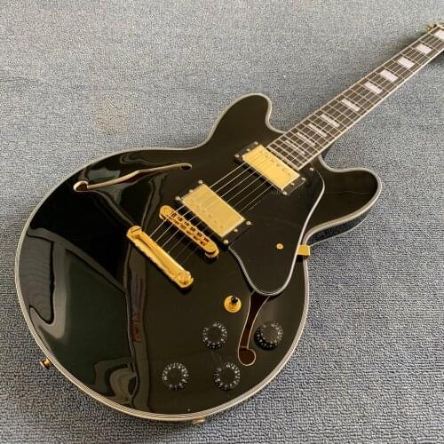Jazz Hollow Body Electric Guitar, Rosewood fingerboard, Double F holes electric guitar,tone-pro bridge Free shipping