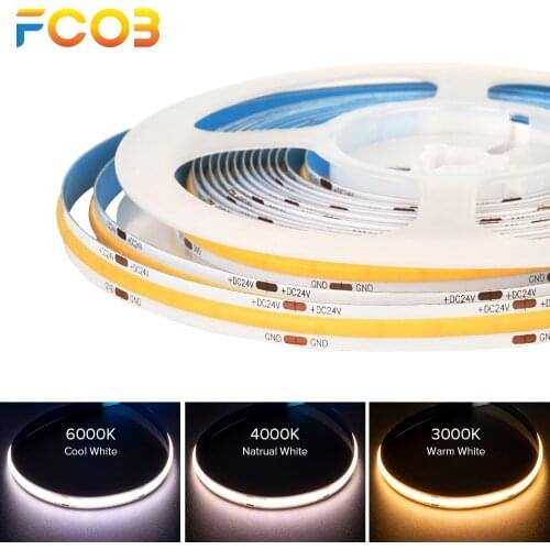 528 LEDs COB Led Lights FCOB LED Strip Light High Density FOB Flexible Warm Nature Cool White RA90 Linear Dimmable 10W/M DC24V