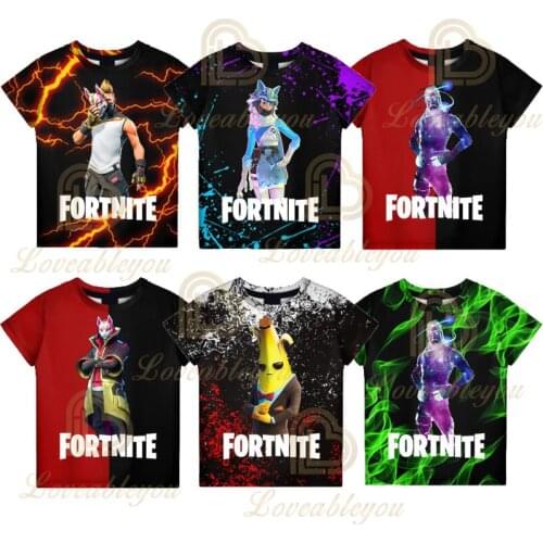 2021 New Game Men Boys Girls T-shirt Fortnite Victory Childrens Shoot Game Summer T-shirt Clothing Tees Kids Round Neck Tops
