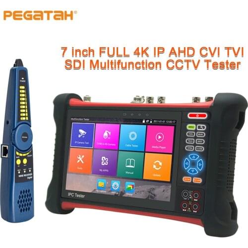 IP CCTV Camera tester kamery 7 inch 4k 8MP TVI CVI SDI CVBS IP AHD tester monitor security camera tester HDMI TDR Cable Tracer