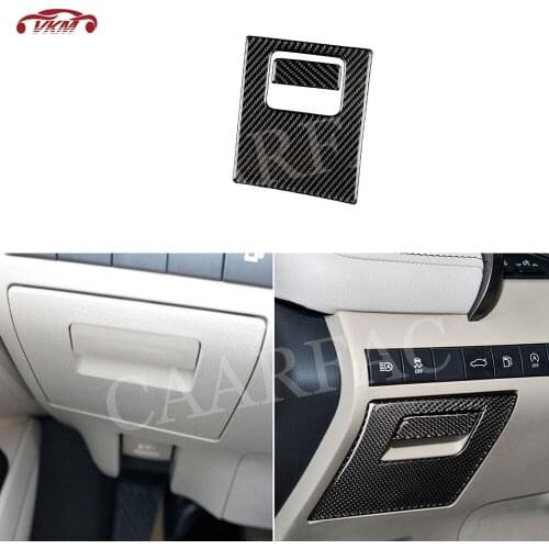 Carbon Fiber Car Main Driving Position Storage Box Trim Frame Cover Decorative Stickers For Toyota Camry 2018 2019