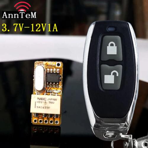 DC3V 3.6V 3.7V 5V 6V 7.4V 9V 12V Mini Relay Wireless Switch Remote Control Power LED Lamp Controller Micro Receiver Transmitter