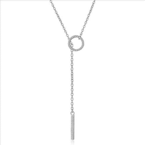 Fashion 925 Sterling Silver Necklace For Women Accessories Trendy Zircon Round Lady Choker Necklace Female Birthday Party Gift