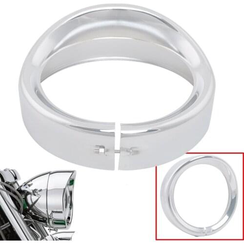 Motorbike chrome 7" Round LED Headlight Trim Ring For Harley Touring Road King Electra Glide Forward Driving Headlamp Visor
