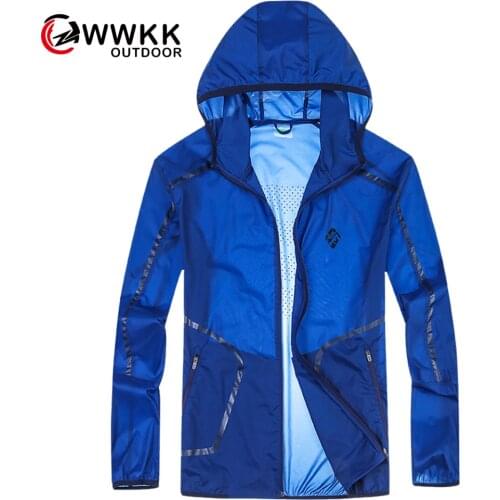 Male Skin Clothing Sunscreen Rogue Temperament Summer Thin Hooded Beach Coats Stitching Color Perspective Windbreaker protection
