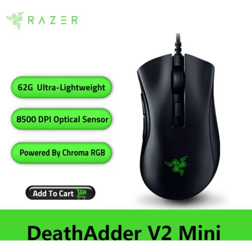 Razer DeathAdder V2 MINI Wired Gaming Mouse 8500DPI Optical Sensor PAW3359 Chroma RGB Ergonomic Mice With 6 Programmable Buttons