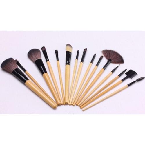10sets Soft Synthetic Hair make up tools kit Cosmetic Beauty Makeup Brush Black Sets with Leather Case 15 pcs/set