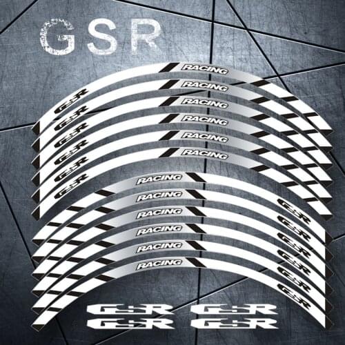 Hot sell Motorcycle front and rear wheels Edge Outer Rim Sticker Reflective Stripe Wheel Decals For suzuki GSR