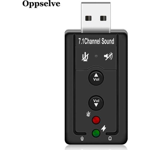 Oppselve External USB Virtual 7.1 Channel 3D Speaker Audio Microphone Sound Card Mic Adapter 3.5mm Jack Stereo Headset Converter