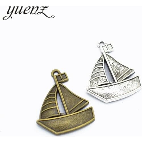 YuenZ 10 pcs Sailboat charms Metal Antique Pendant Charms Making DIY Handmade 31*25mm J297