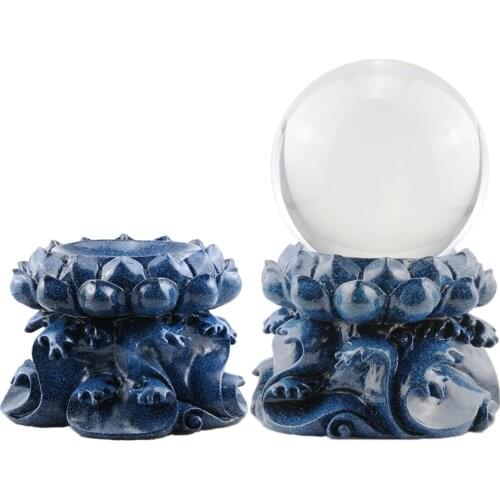 Resin Lotus Display Stand for Crystal Glass Lens Ball Divination Photography Lensball Base 150 180 200mm Big Magic Sphere Holder