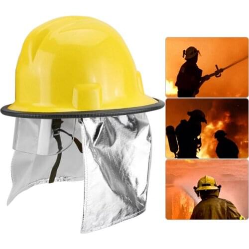 Fireman Safety Helmet with Aluminum Foil Prevention Flame-retardant Pierce Resistance Yellow