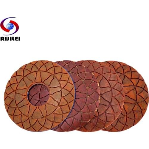RIJILEI 4PCS Super 6Inch Diamond Polishing Pads Wet Copper Bond Polishing Pad For Granite Marble Concrete Floor Grinding Disc