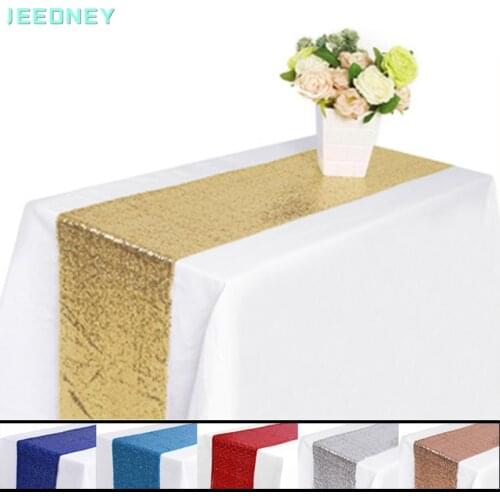 Luxury Sequin Table Runner Gold TableRunners for Wedding Party Decoration Camino De Mesa Elegante Decoration Table Marige