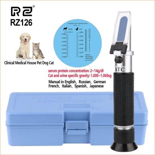 RZ Handheld Portable Refractometer Urine Specific Gravity Meter Veterinary Pet Serum Plasma Protein Hemoglobin Refractometer