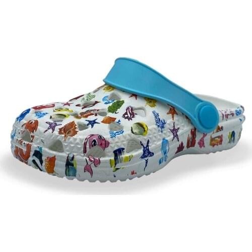 Unisex White Sea Creatures Design Crocse