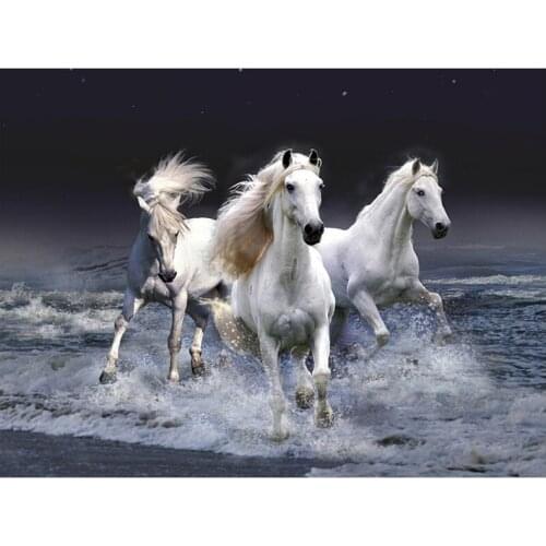 SHANSHIYOUPIN Full Round DIY Diamond Embroidery Running horse 5D Diamond Painting Rhinestone Mosaic Home Decor