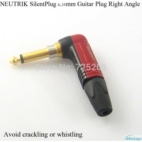 SilentPlug 6.35mm 1/4 Guitar Plug NP2X-AU-SILENT NEUTRIK Switzerland Die-casting Casing Right Angle Red Audio DIY Free Shipping