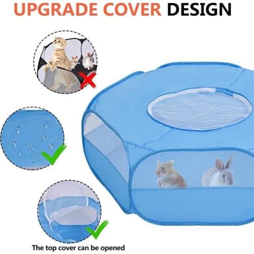 Pet Playpen Foldable Portable Indoor / Outdoor Small Animal Cage Waterproof Breathable Game Playground Fence for Hamster Rabbit