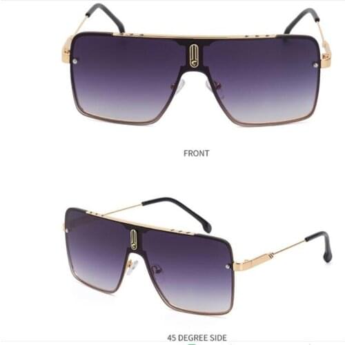 KAPELUS sunglasses Mens and womens casual sunglasses Black one-piece sunglasses Brand color mirror Rectangle glasses UV400