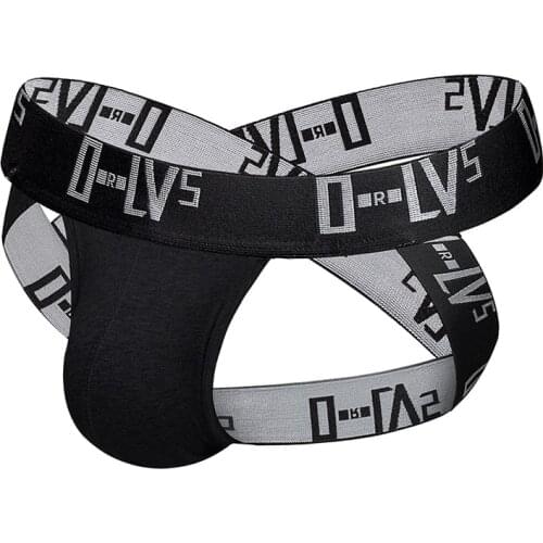 Low Waist Gay Jockstrap Men Sexy Underwear Men Thong Cotton Mens Bikini G String Panties Sissy Mesh Breathable Quick Dry Tanga