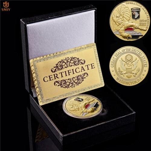 US Operation Iraqi Freedom USA 101St Airborne Division Air Force Military Gold Souvenirs Coins And Collectible Gift W/Luxury Box
