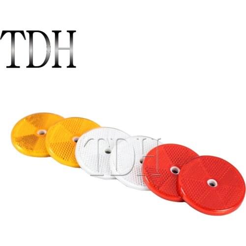 60mm Red White Yellow Self Adhesive Reflectors Stick on Universal For most Motorcycles ATV Bikes Dirt Bikes Automobile