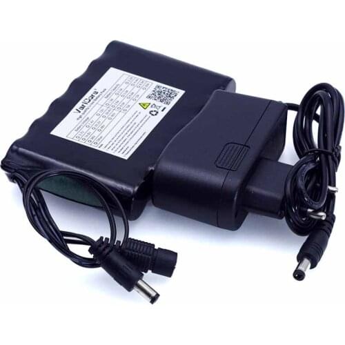VariCore Portable Super 18650 Rechargeable Li-lon battery pack capacity DC 12 V 6800 Mah CCTV Cam Monitor 12.6V 1A Charger