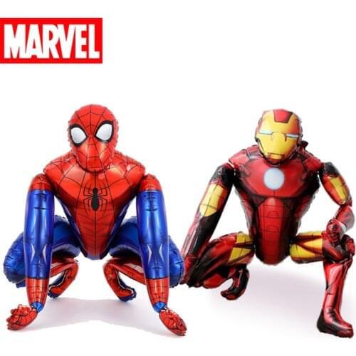 65 CM Disney Spiderman Iron Man 3D Balloon Cartoon Anime Aluminum Film Balloons Kids Birthday Decoration Party Accessories