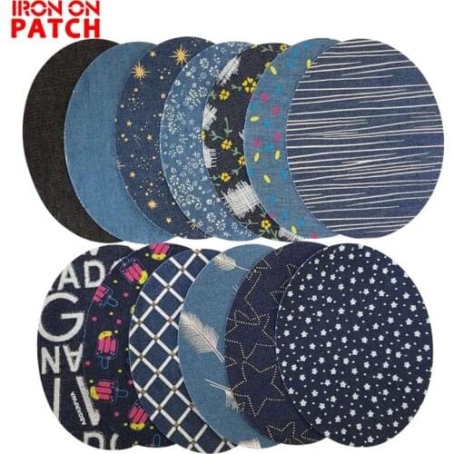 6PCS Jeans Patch Iron On Denim Patches Repair Elbow Knee Denim Decorative Patches For Clothes Stickers Sewing Cloth Accessories