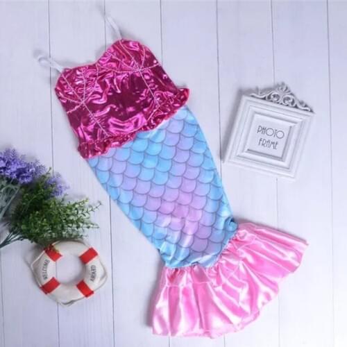 4-12 Years Summer Kids Girls Mermaid Tail Swimmable Bikini Swimsuit Swimwear Swimming Costumes Beachwear 2020 New Arrival