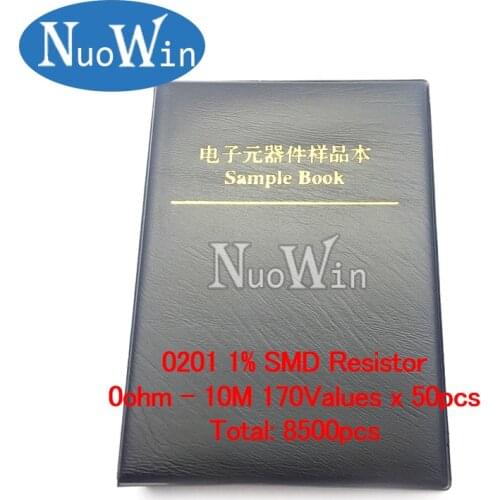 0201 SMD Resistor 1/20W Sample Book 1% Tolerance 170valuesx50pcs=8500pcs Resistor Kit 0R~10M 0R-10M