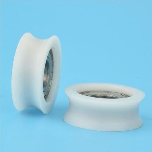 1/2/5/10PCS U Nylon plastic Embedded 6001 Groove Ball Bearings 12*37*14mm Guide Pulley