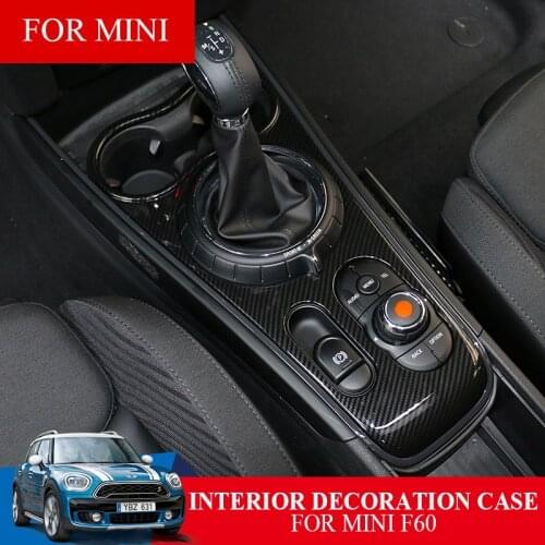 1Pcs 3D Carbon Fiber Pattern Center Console Hanging Panel Cover Decorative Stickers Car Styling For MINI New Countryman F60