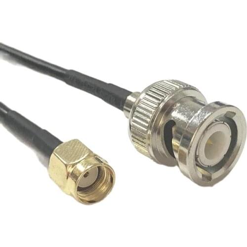 1PC New BNC Male To RP SMA Male Plug female pin RG174 Coaxial Cable Pigtail 20CM Adapter
