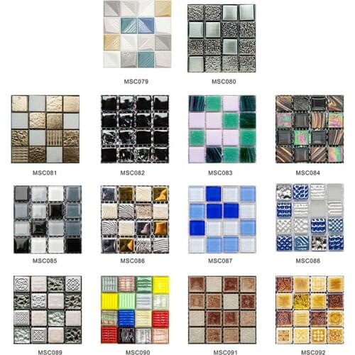 10pcs PVC Flat Ceramics Wall Sticker Simulation Mosaic Tiles Stickers For Kitchen Bathroom Wallpaper Waterproof Home Decoration