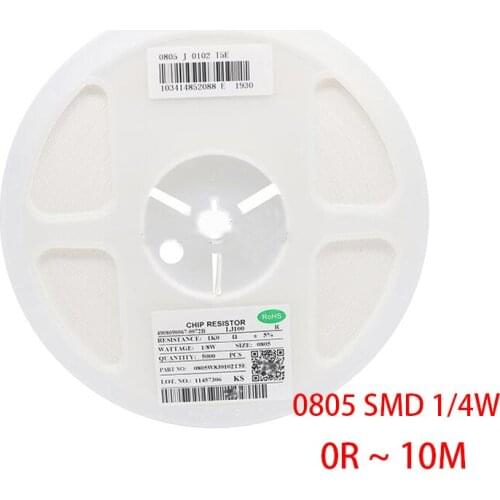 100PCS 0805 Resistor SMD Accuracy 1% 0 ohm ~ 10M ohm 1K 2.2K 10K 100K 0 1 10 100 150 220 330 ohm 1R 10R 100R 150R 220R 330R
