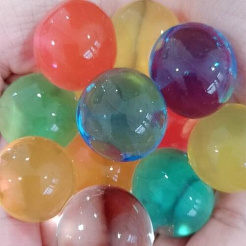 100pcs Various Colorful Funny Large Hydrogel Pearl Shaped Big 3-4cm Crystal Soil Water Beads Mud Grow Ball Wedding Home Decor