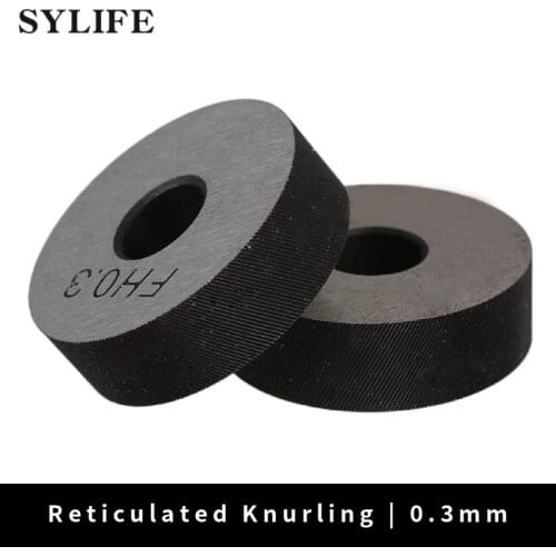 2pcs Silver Anti Slip 0.3mm Pitch Diagonal Coarse Knurl Wheel Knurling Roller