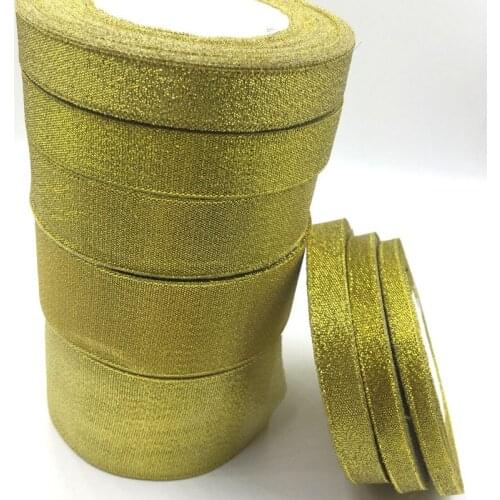 2'' Gold Color Metallic Glitter ribbon craft/wedding 25Y