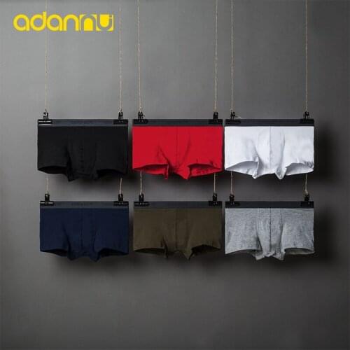 ADANNU 3PCS Men Underwear Boxer Shorts Set Breathable Cotton Boxers Man Underpants Sexy Mens Panties Boxershorts High Quality