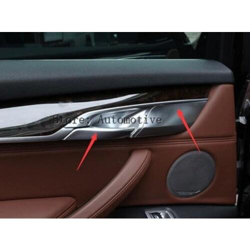 4pcs ABS Chrome Accessory For BMW X5 X6 F15 F16 2014 2015 2016 Interior Door Handle Bowl Trim,Car Styling
