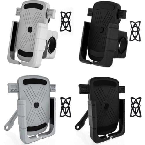 Aluminum Bicycle Phone Holder Adjustable GPS Bike Handlebar Rear Mirror Stand Mobile Phone Mount for 4.7-6.5" Smartphone