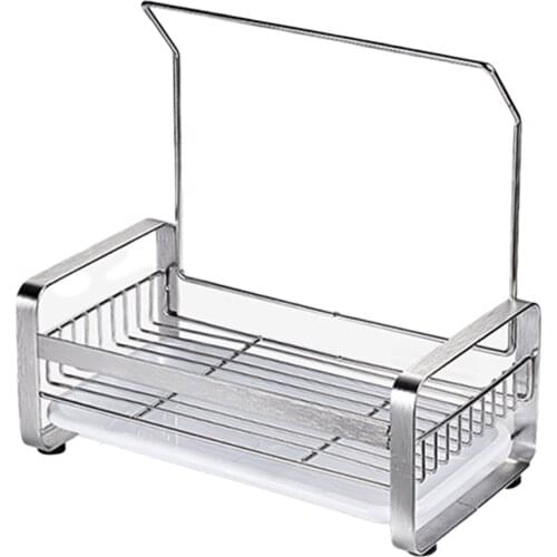 Anti-slip Organizer Desktop Soap Scrubber Storage Sponge Holder Kitchen Sink Multifunctional Caddy Stainless Steel Free Standing