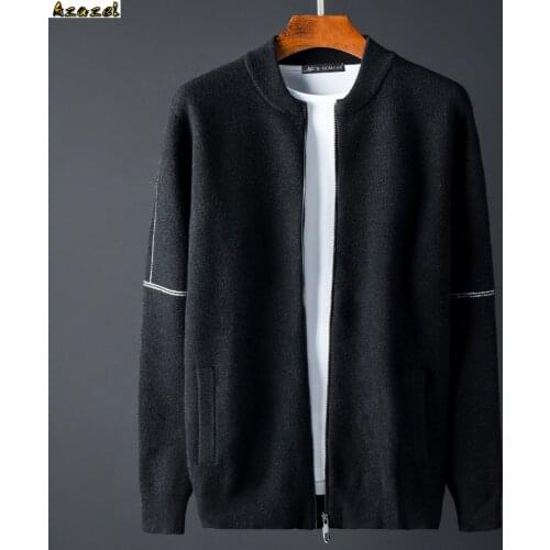 Azazel Black Stand Collar Sweater Men Luxury Knitted Solid Color Sweater Male Spring Autumn Slim Fit Sweaters Man Plus Size 4XL