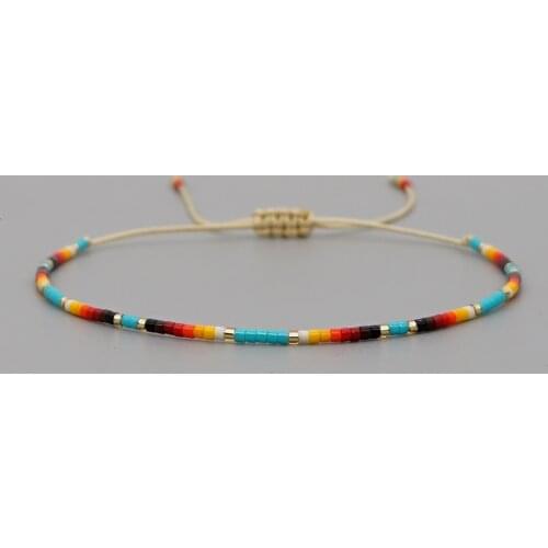 Go2Boho 2021 New Colorful Small Braclets For Women Trendy Jewelry Simple Tiny String Beaded Bracelet Strand Bracelets Wholesale