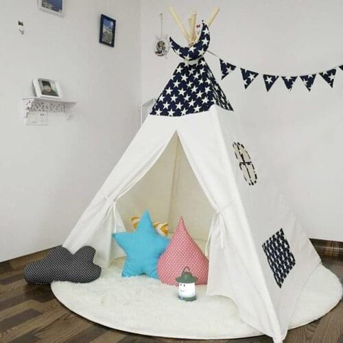 Stars design Kids Play Tent Indian Teepee Children Playhouse