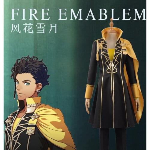 Fire Emblem Game : Three Houses Claude Von Regan Fancy Battle Boys Cosplay Costume Adult Uniform Top Shirt Pants Cloak